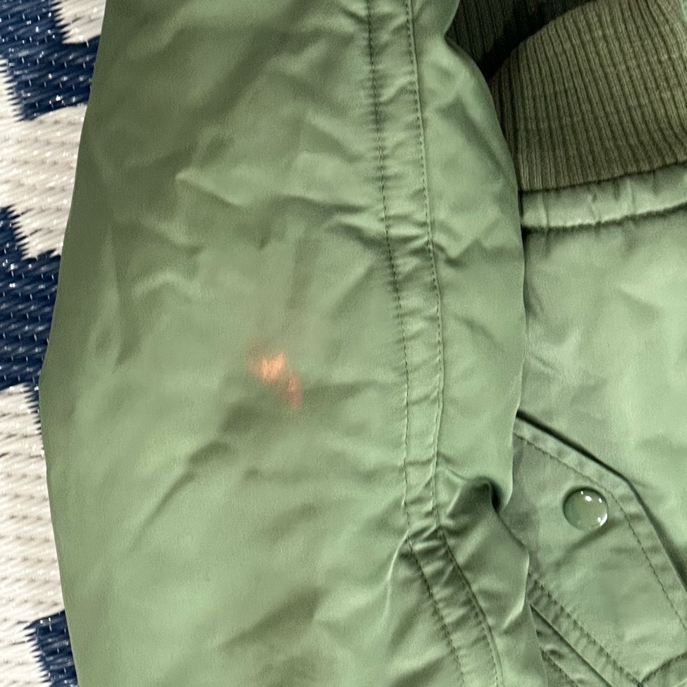 Ralph Lauren Green Bomber Jacket with Brown Collar - Picture 6 of 6